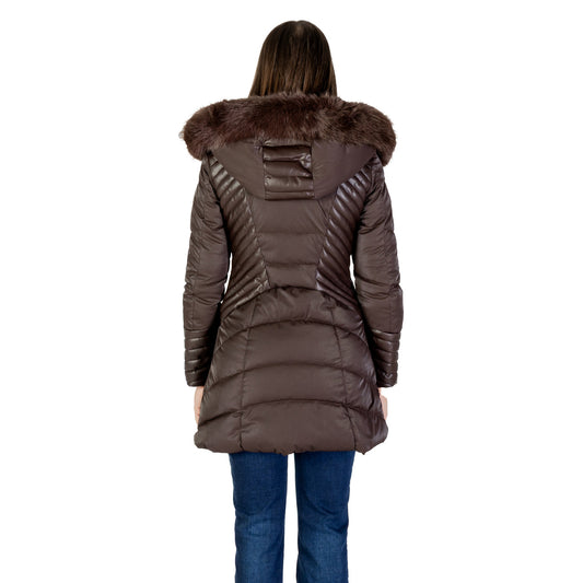 Guess Giubbotto Donna - Piumino Lungo in ecopelle e ecopelliccia - Eleganza Invernale