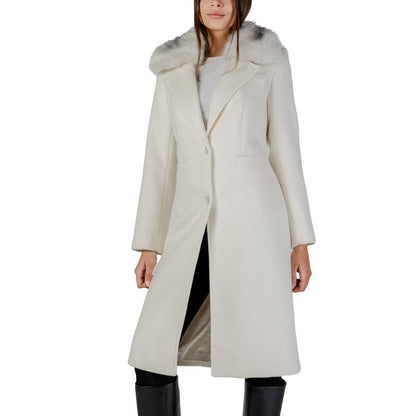 Guess Cappotto Donna - Lungo in Panno con Collo in Ecopelliccia - Eleganza Senza Tempo
